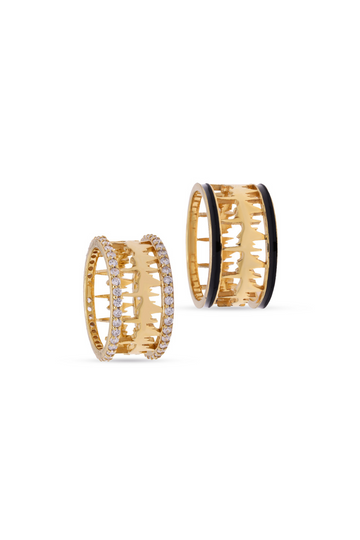Personalised Lubb-Dupp Diamond & Enamel VOW Loops