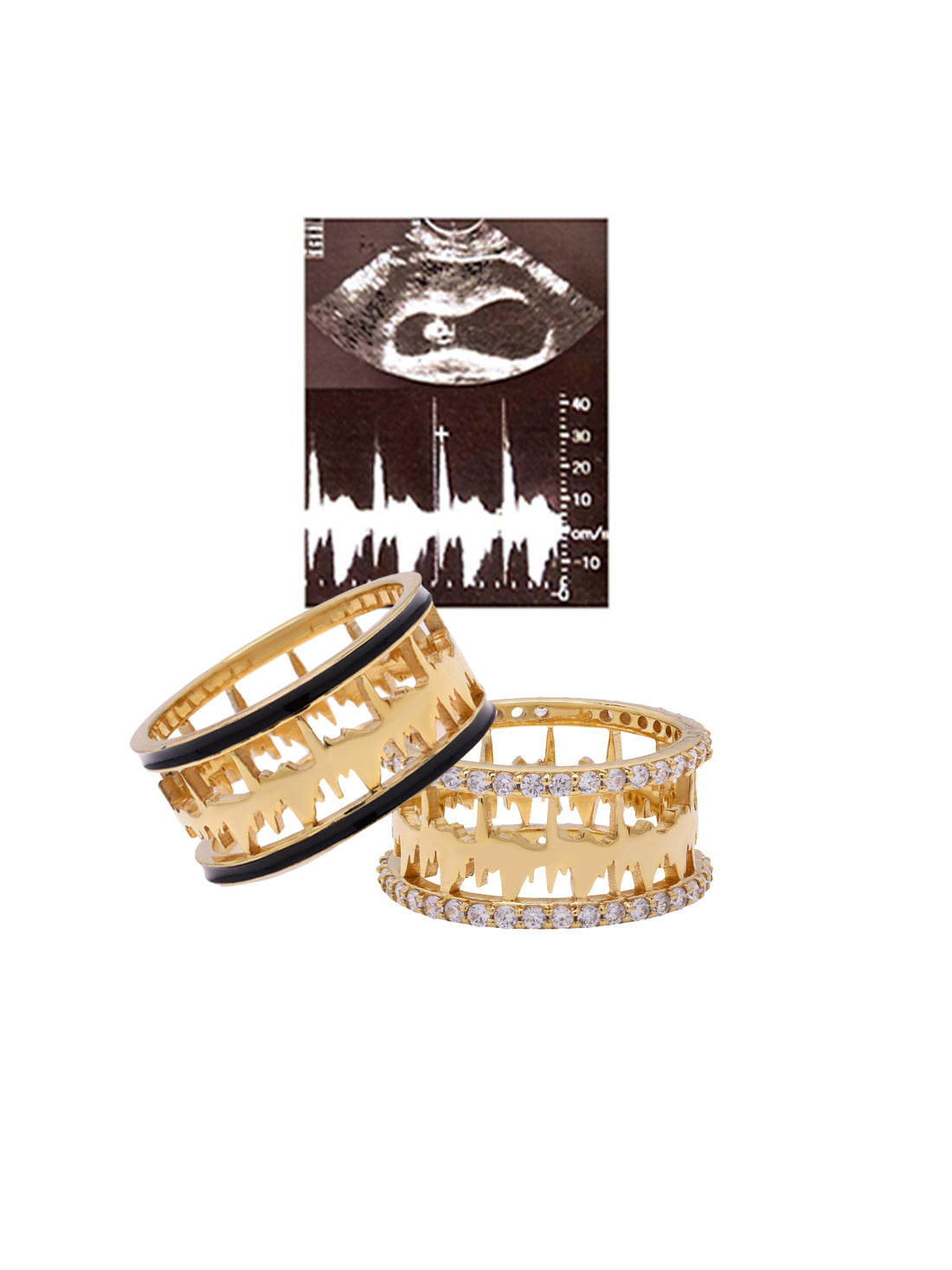 Personalised Lubb-Dupp Diamond & Enamel VOW Loops