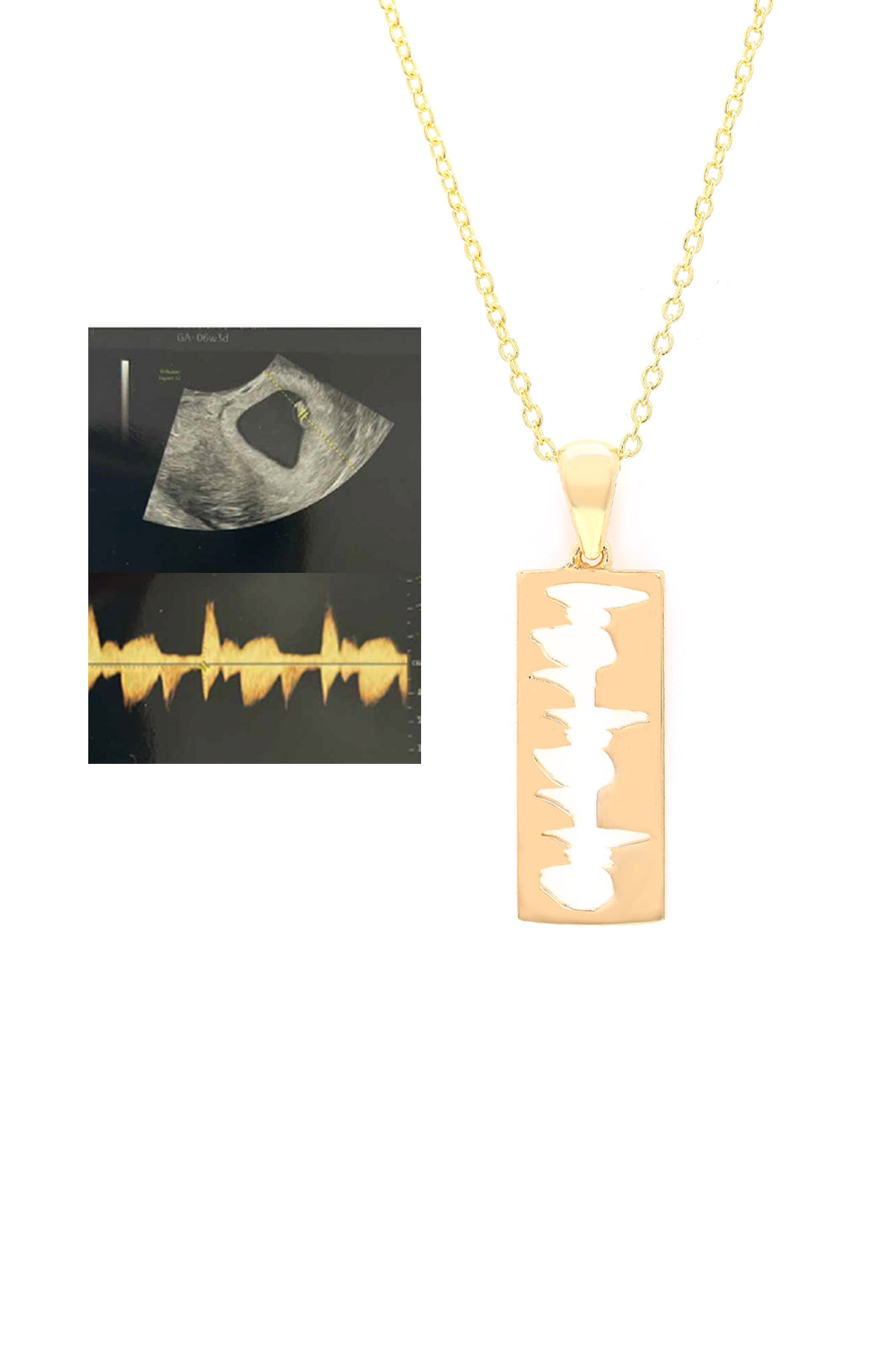Personalised Lubb-Dupp Linear Necklet With Chain