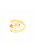 Elegant gold-plated initials loop ring with a heartbeat design, ideal for gifting occasions.