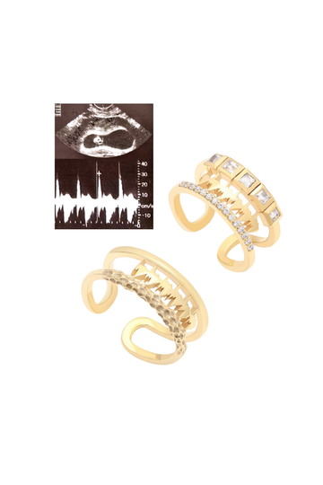 Personalised Lubb-Dupp Textured & Square Diamond Loops