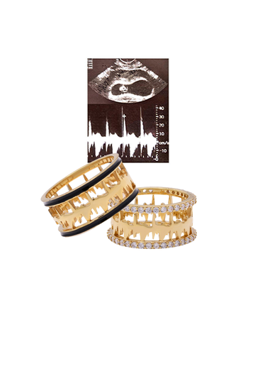 Personalised Lubb-Dupp Diamond & Enamel VOW Loops