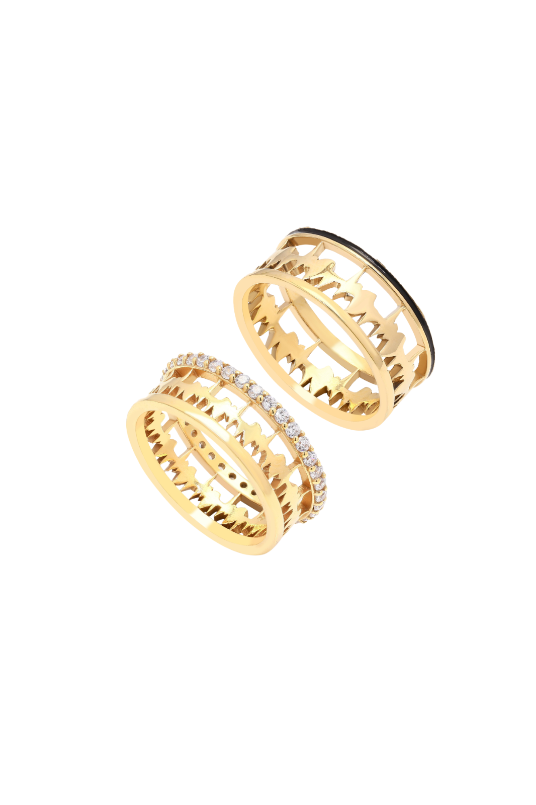 Personalised Lubb-Dupp Line Diamond & Enamel VOW Loops