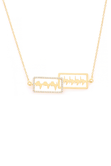 Personalised Lubb-Dupp Squircle Duo Necklet With Chain