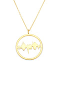 Gold vermeil Lubb-Dupp Necklet featuring a baby's heartbeat engraved in a circular pendant design, perfect for personalized jewelry lovers.