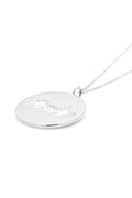 Side view of the 925 sterling silver pendant showcasing the engraved baby's heartbeat waveform with a polished finish.