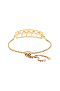 Top view of Gold Lubb-Dupp bracelet with a baby's heartbeat design, emphasizing elegance and personalization.