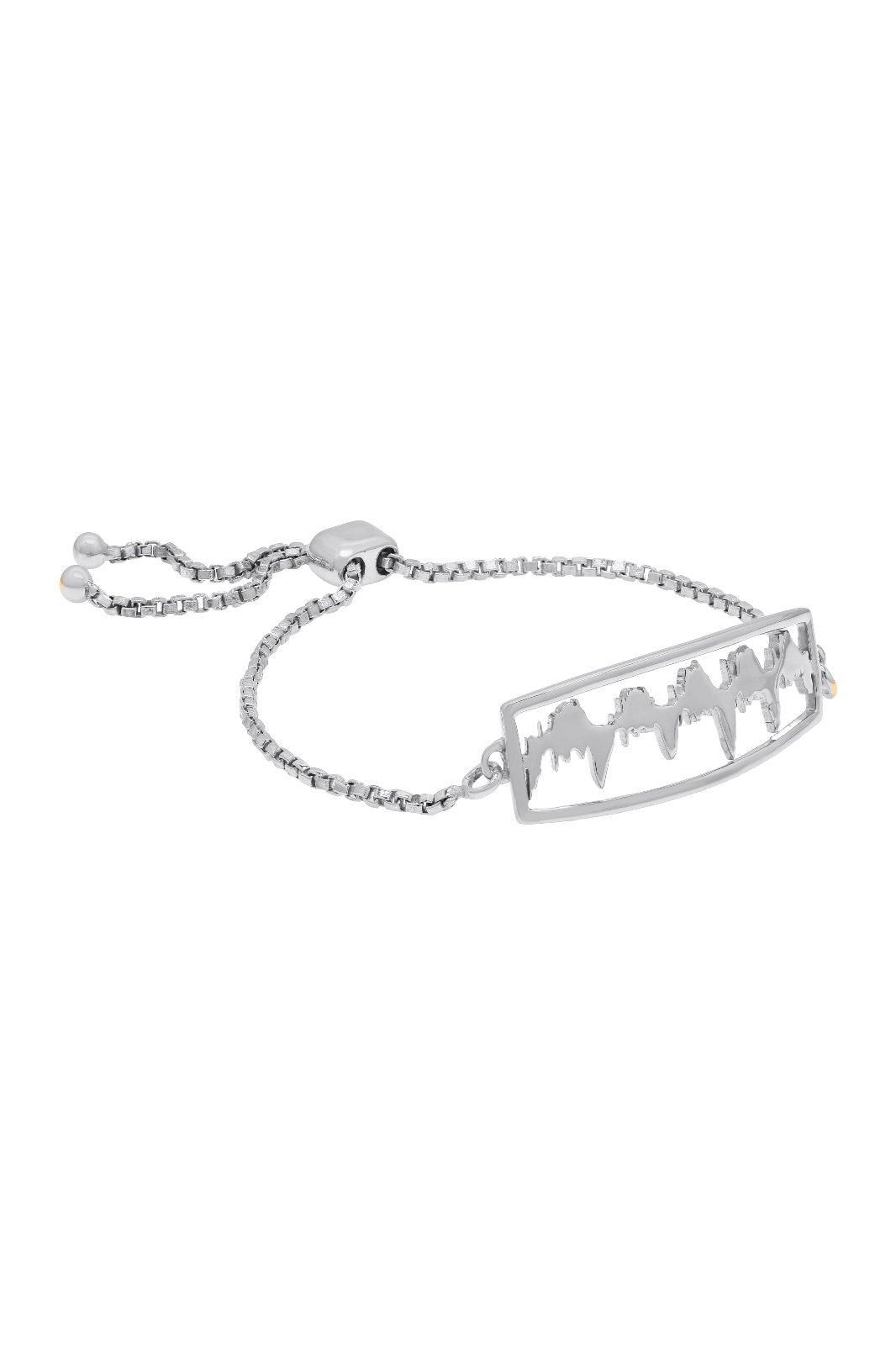 Silver Lubb-Dupp link bracelet featuring baby's heartbeat design, a sophisticated and personalized jewelry piece.